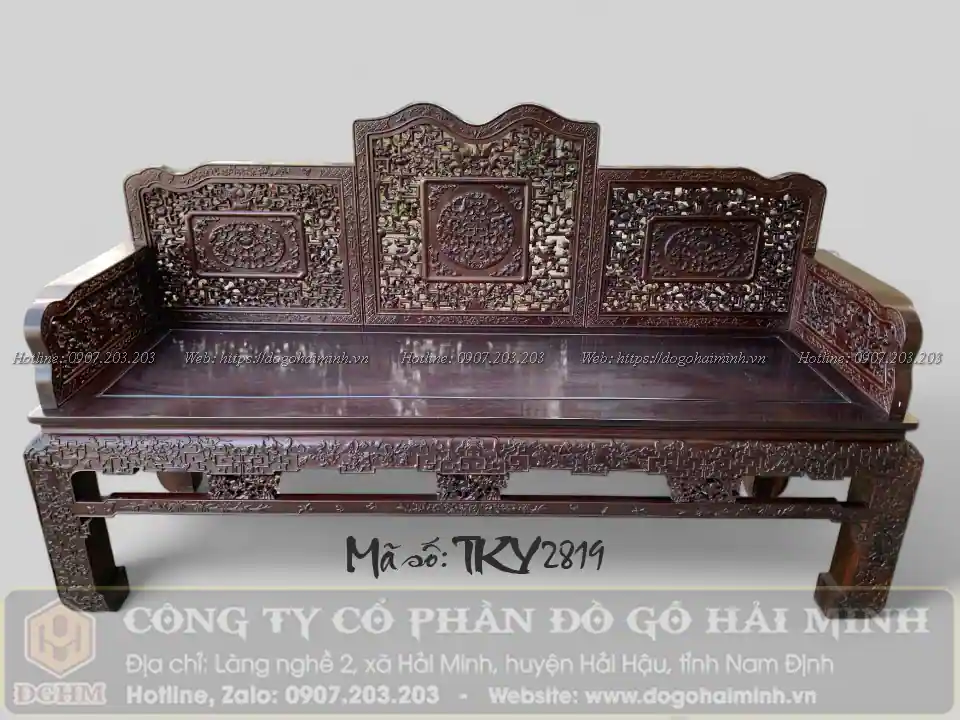 trường kỷ tam sơn lối huế đục triện dắt