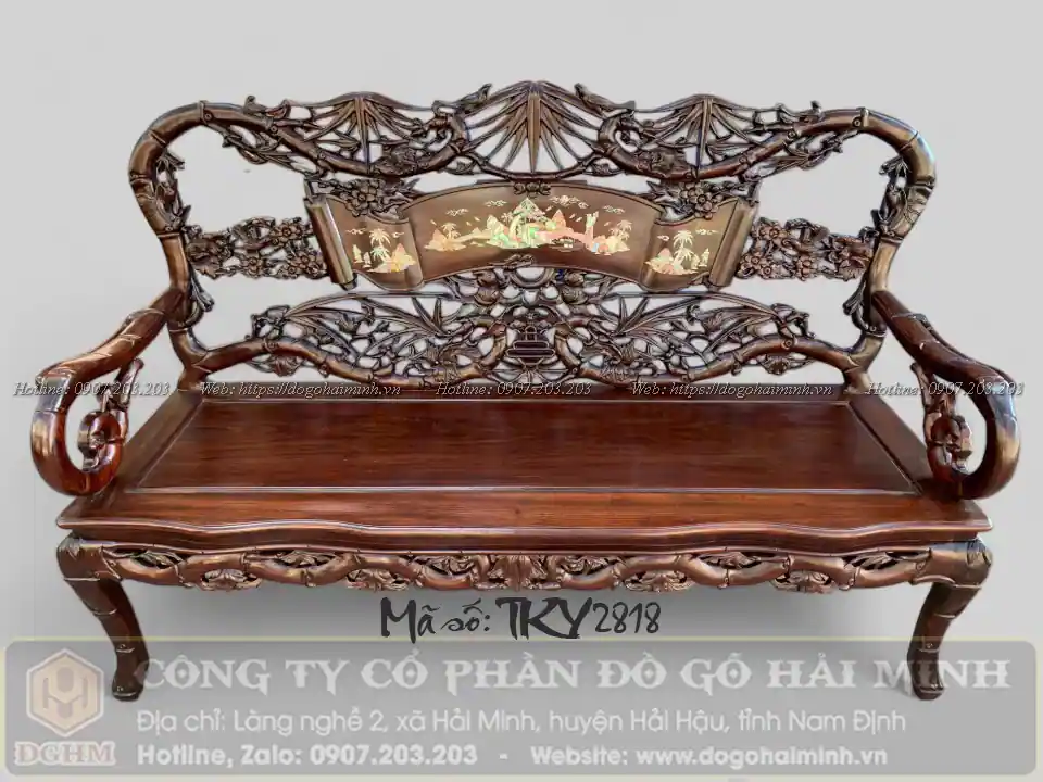 trường kỷ trúc quân tử khảm ốc