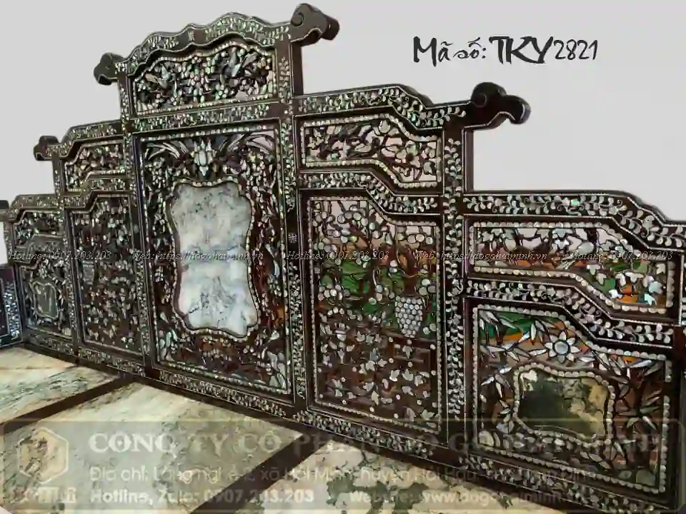 trường kỷ ngũ sơn đại khảm ốc