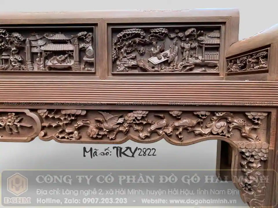 ghế tràng kỷ tích tam quốc gỗ gụ