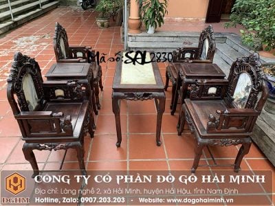 bộ ghế cổng thành gỗ trắc