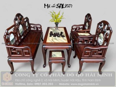 bộ ghế móc mỏ mộng thủng 6 món gỗ gụ