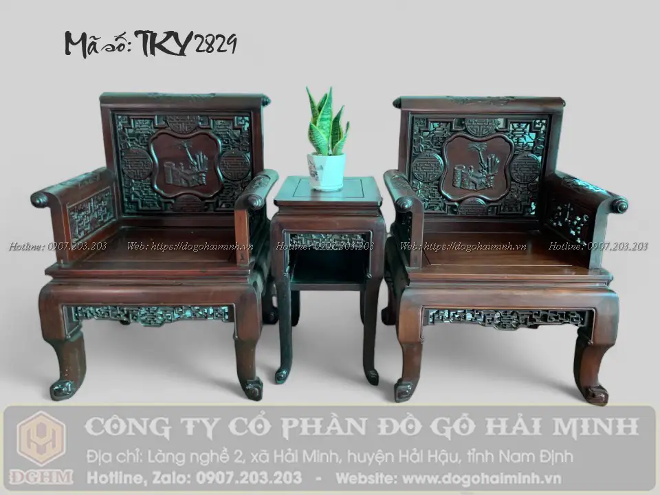 ghế trường kỷ vai cuốn đục cổ đồ