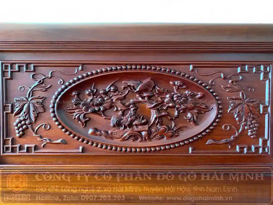 mẫu cúc kê trong bộ trường kỷ đại sen vịt