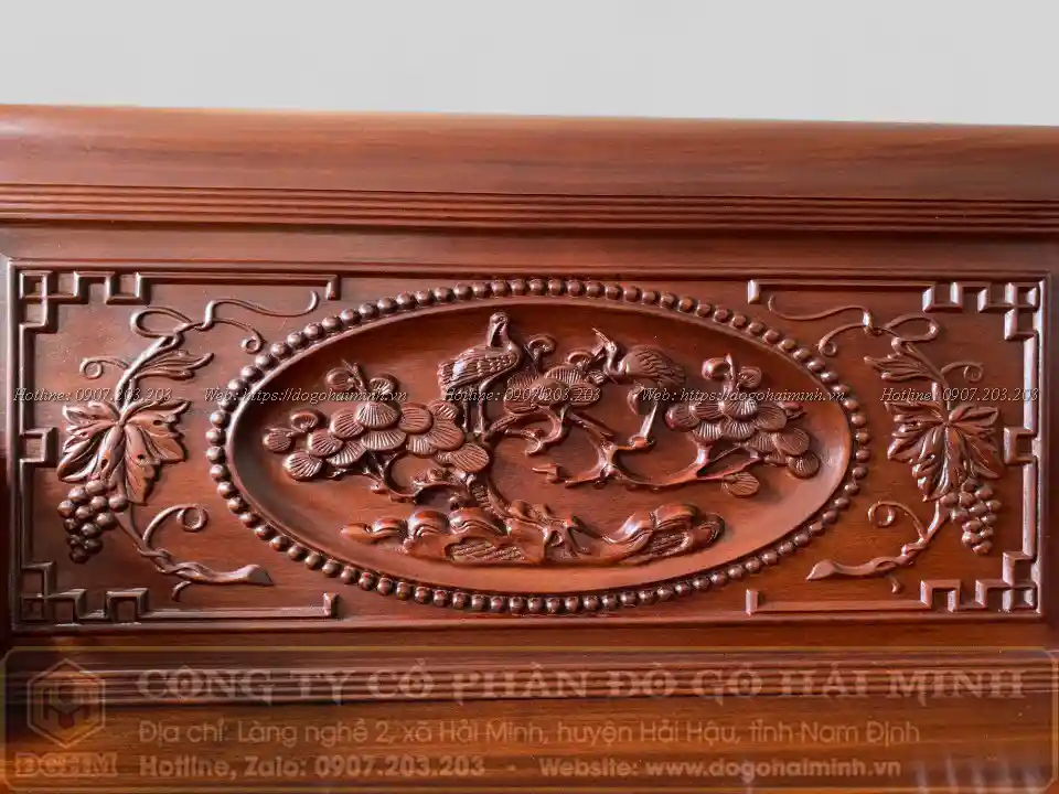 mẫu tùng hạc trong bộ trường kỷ đại đục sen vịt