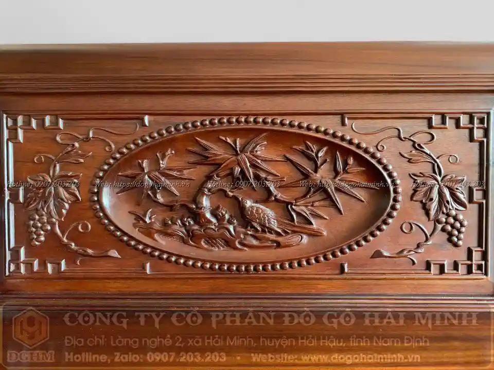 tích cảnh trúc chim trong bộ trường kỷ đại sen vịt