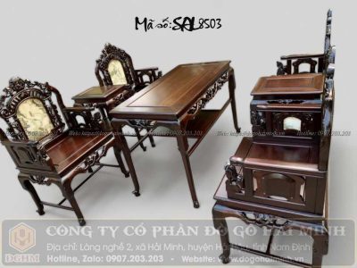 bộ ghế vách cổng thành gỗ gụ