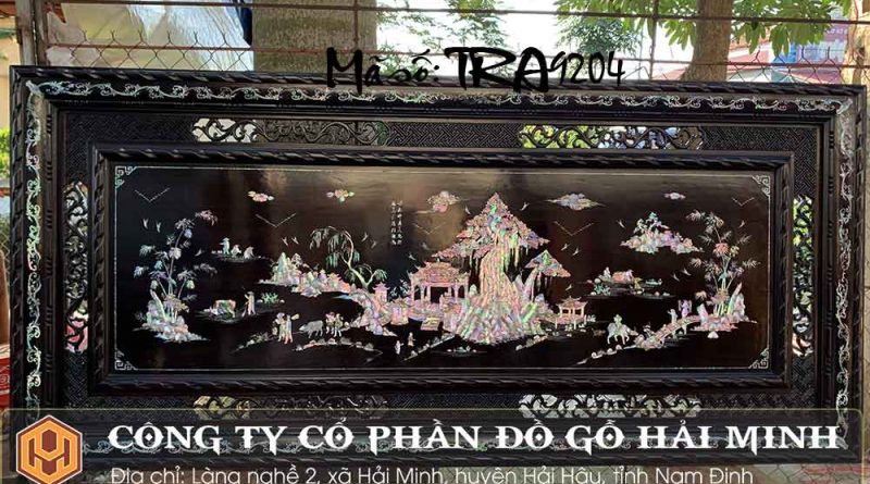 tranh khảm đồng quê ốc đỏ đẹp