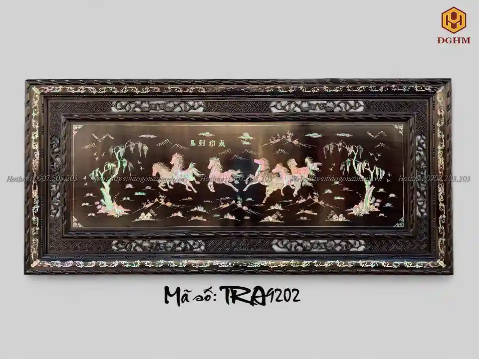 tranh khảm mã đáo thành công ốc đỏ đẹp