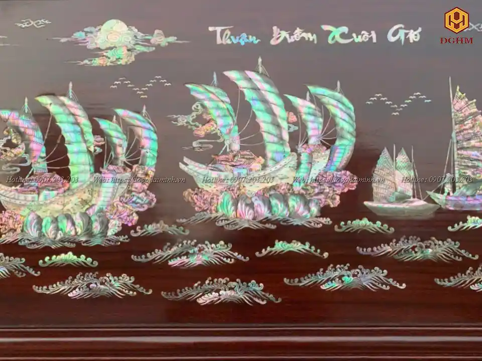 thuyền buồm xuôi gió khảm ốc