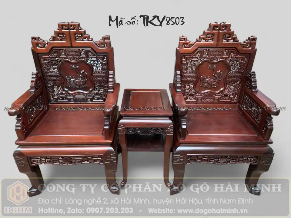 ghế trường kỷ đục cổ đồ cây dừa