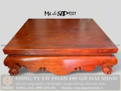 sập chân quỳ chiếu ngựa gỗ hương đá
