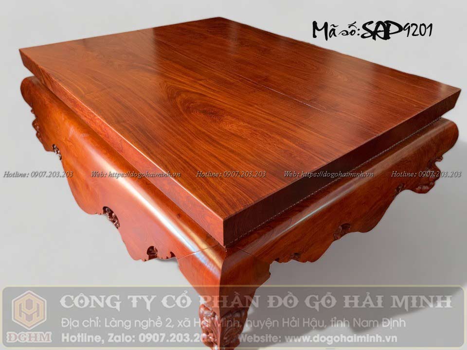 sập chiếu ngựa chân quỳ gỗ hương đá