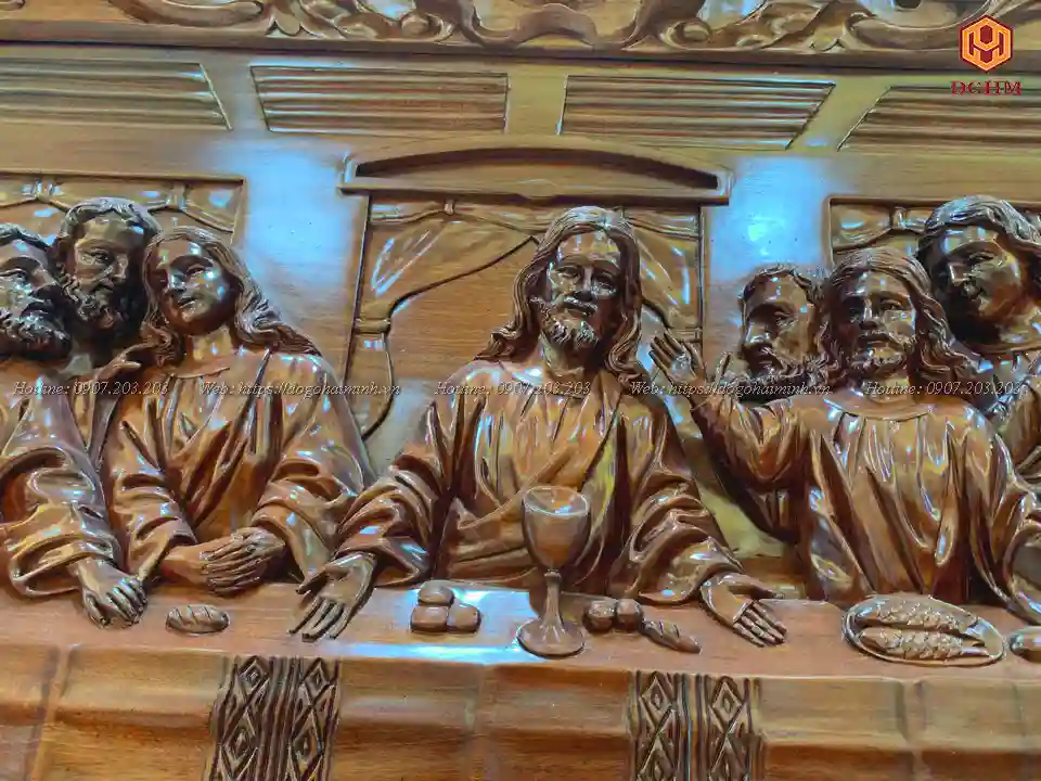 tranh gỗ giesu và 12 tông đồ