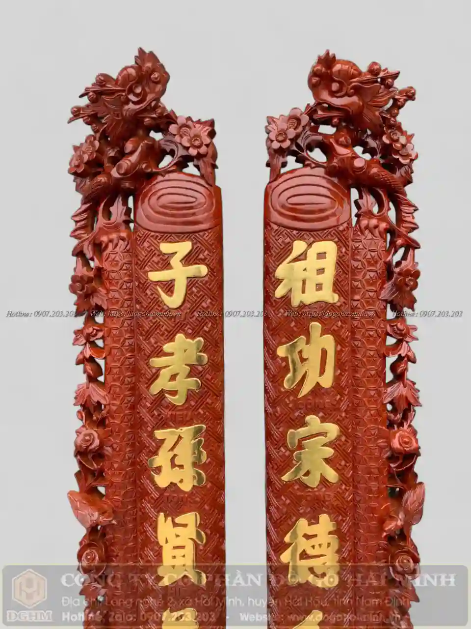 câu đối mai hoá rồng chữ Hán