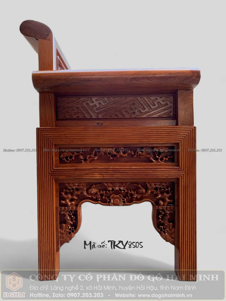 ghế trường kỷ đục tích gỗ hương đá