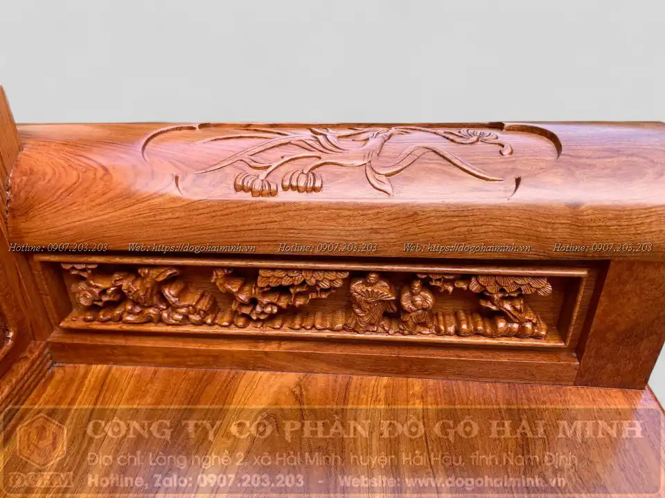 ghế trường kỷ đục tích tam quốc