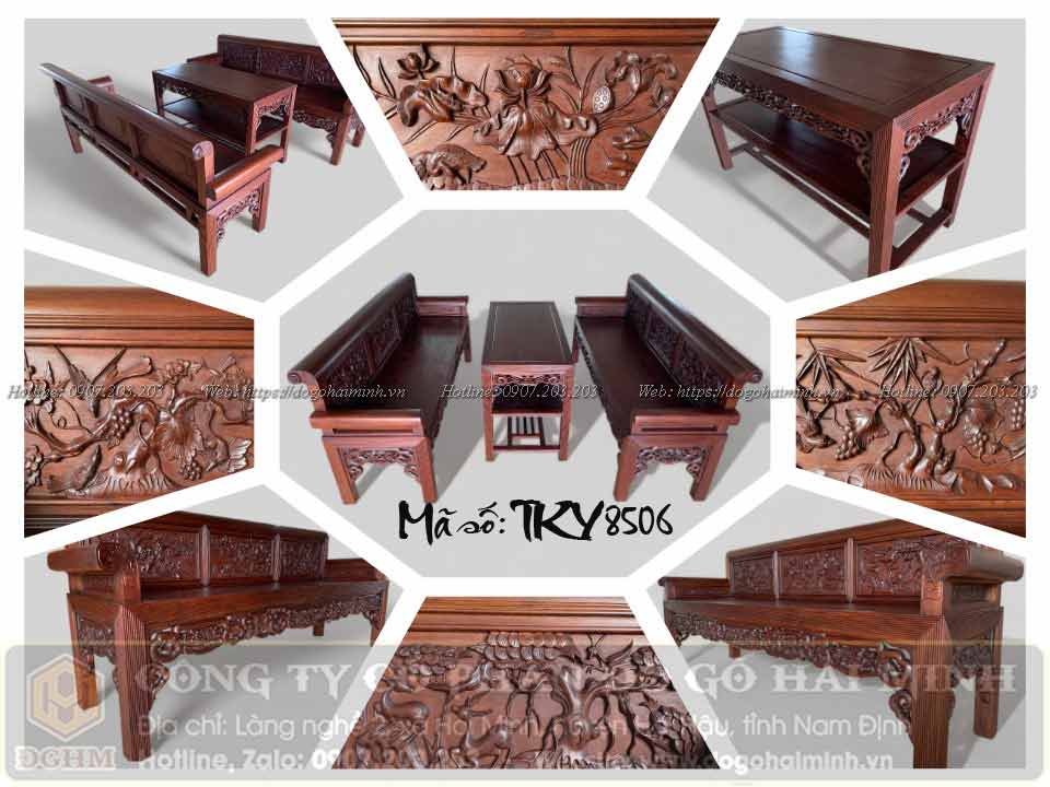 trường kỷ đại đục tứ quý tràn gỗ gụ