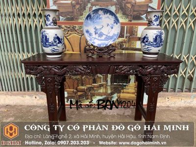bàn trung đường bày đồ đục ngũ phúc