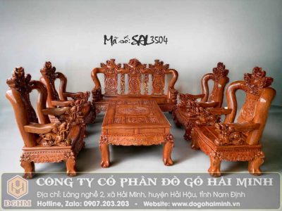 bộ nghê đỉnh tay 16 gỗ hương đá