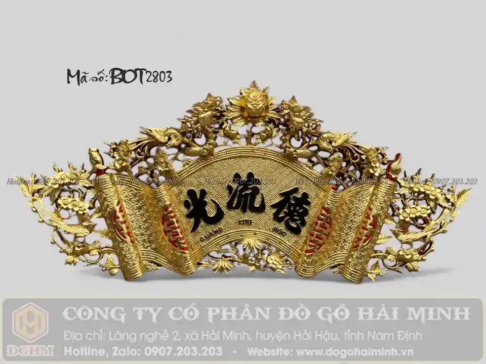 cuốn thư đục mai hoá rồng chữ đức lưu quang