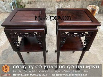đôn gỗ mặt vuông gỗ gụ