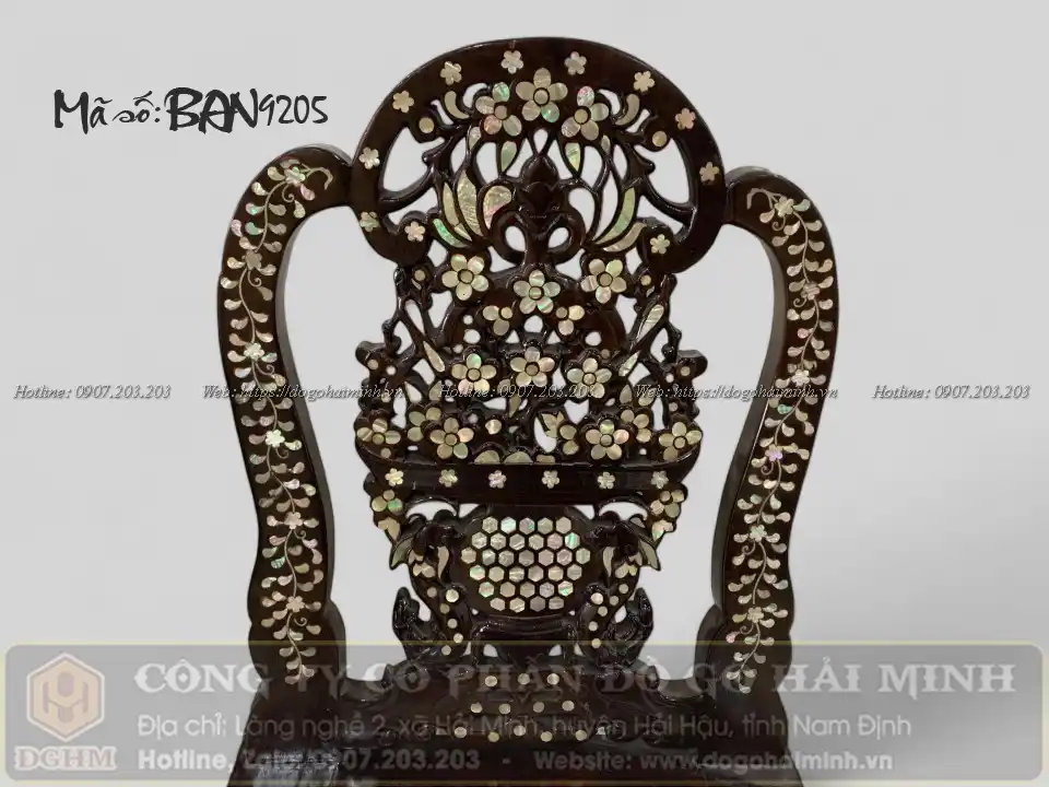 ghế khảm ốc gỗ gụ