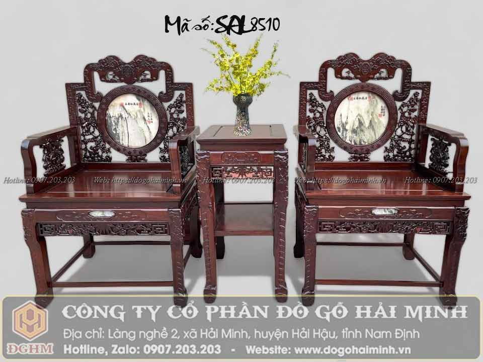 ghế vách tàu chạm hoa mai