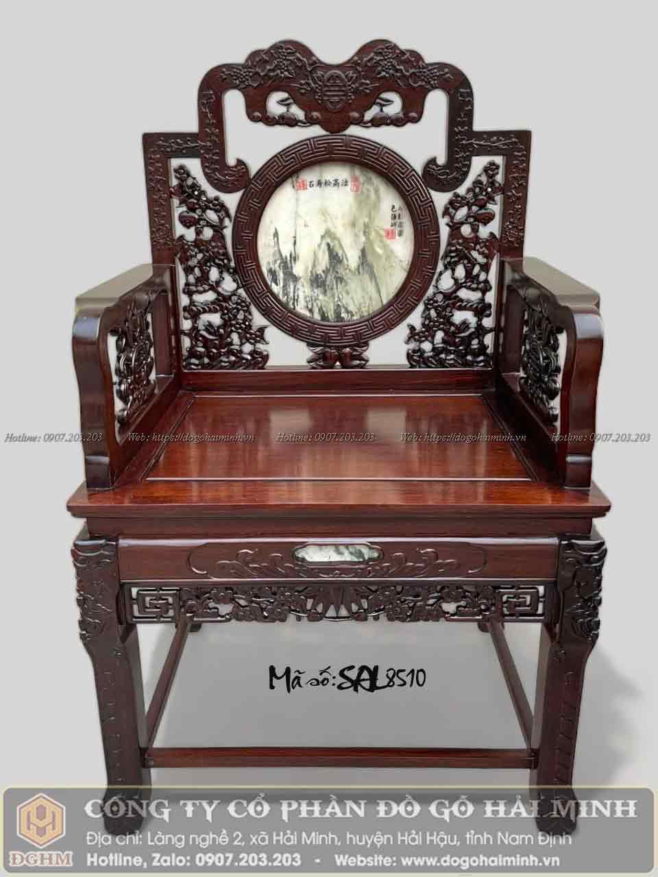 ghế vách tàu chạm hoa mai gỗ gụ