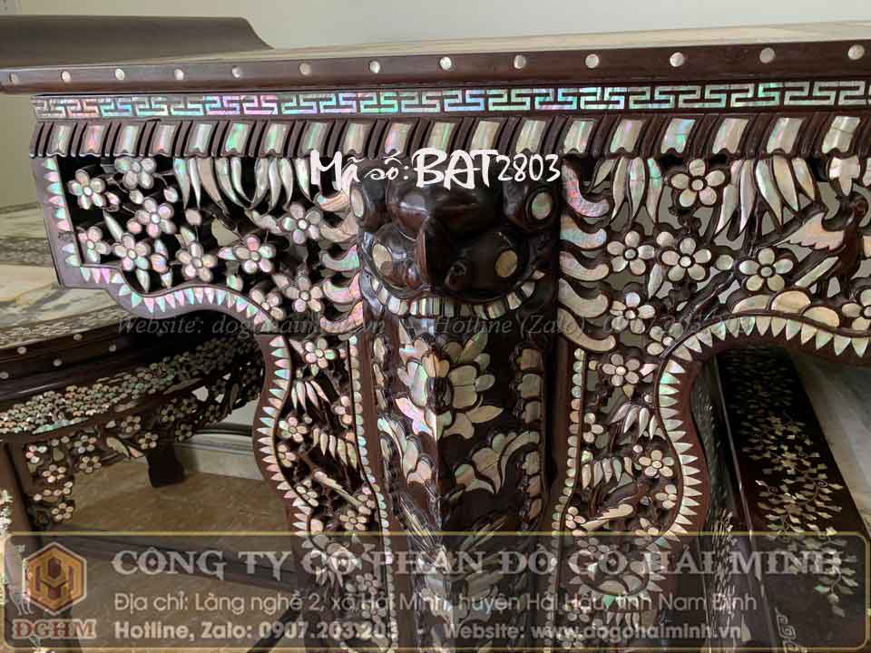 bàn thờ gỗ gụ khảm ốc đẹp