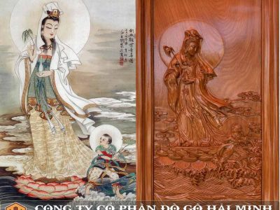 Tranh Gỗ Quan Thế Âm Bồ Tát - Mã số: TRA1207
