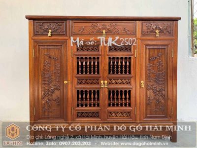 Tủ Đựng Giày Gỗ Gụ Lối Huế - Mã số: TUK2502