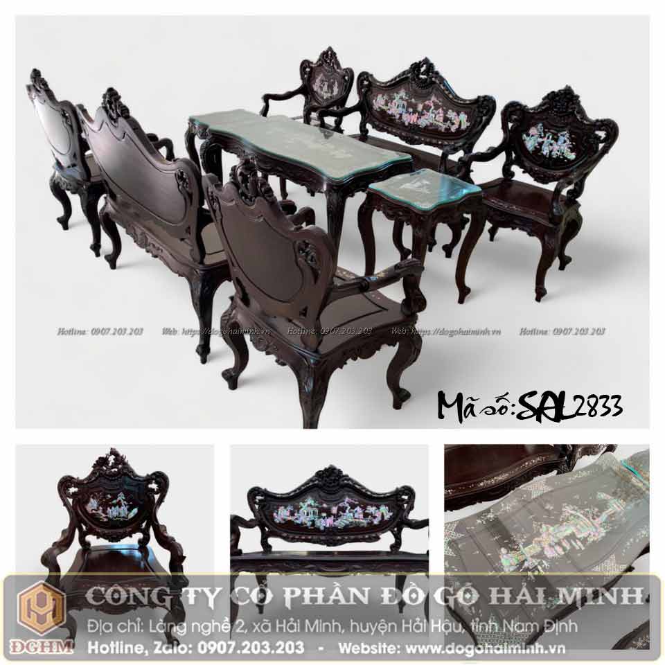 bộ bàn ghế louis pháp khảm ốc tích tam quốc diễn nghĩa