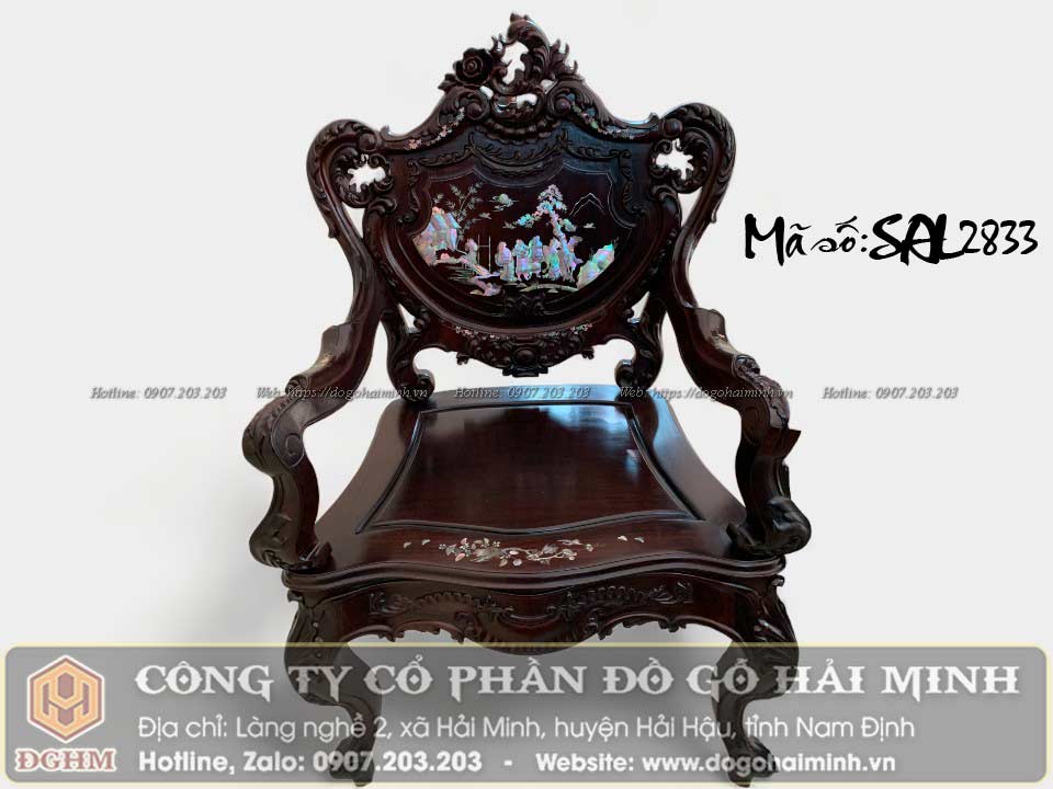 mẫu ghế louis kiểu pháp gỗ gụ cẩn ốc tích tam quốc