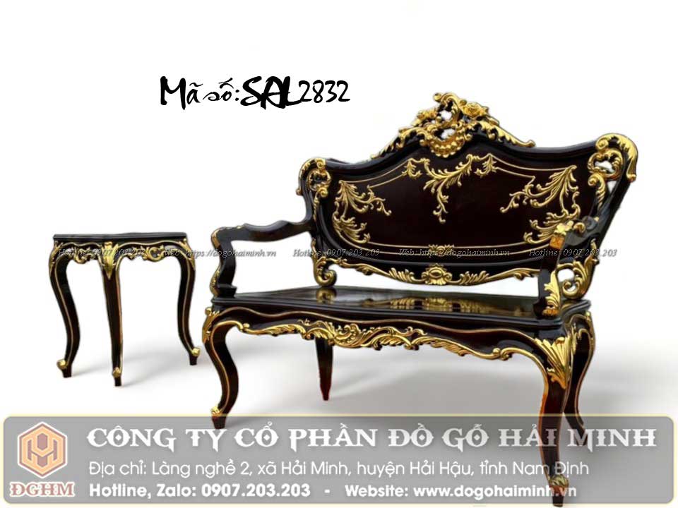 ghế louis kiểu pháp mạ vàng