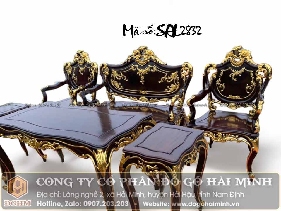 mẫu bàn ghế louis pháp mạ vàng