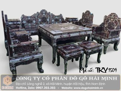 trường kỷ huế ngũ lân vờn cầu khảm ốc