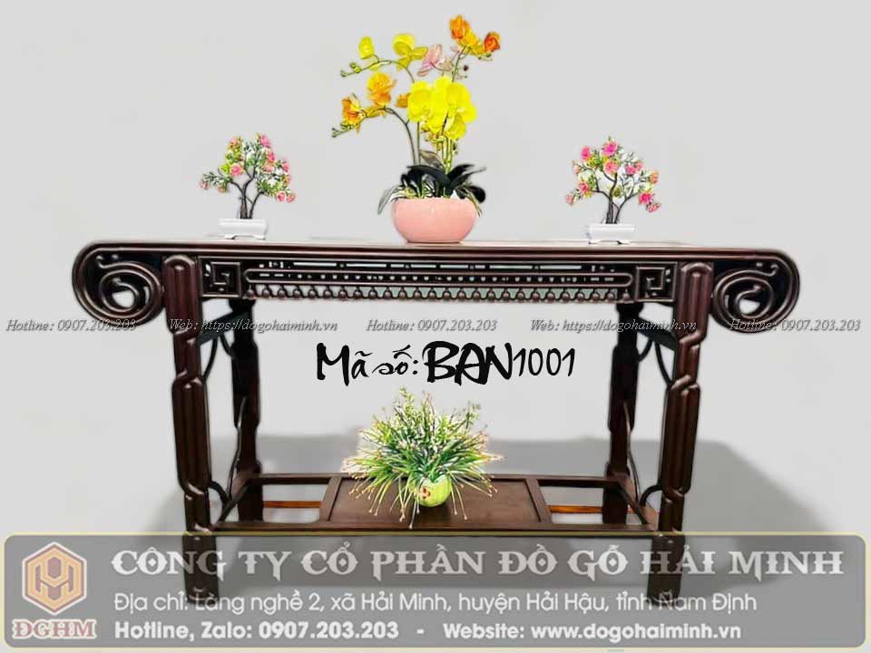 bàn cuốn chuông bày đồ gỗ gụ