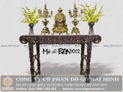 bàn cuốn đục hoa mai bày đồ