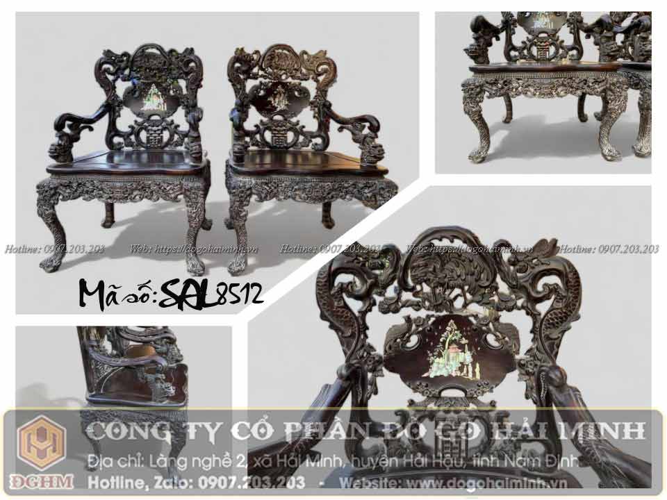 bàn ghế khánh rồng gỗ gụ đánh giả cổ