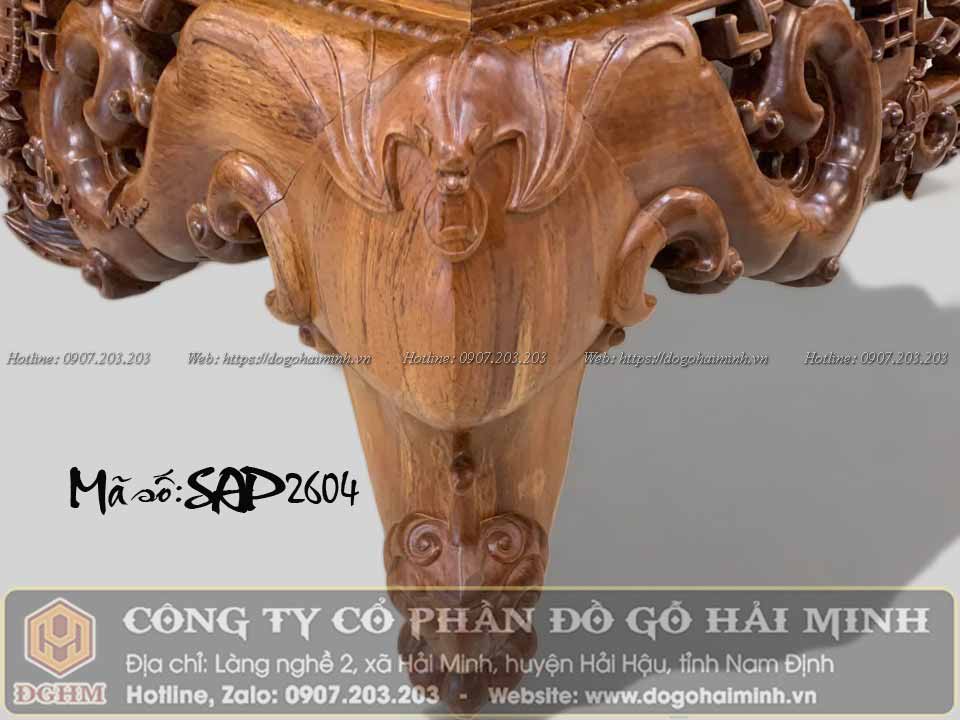 chân sập ngũ phúc mai cài chữ thọ