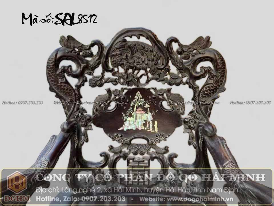 ghế khánh rồng gỗ gụ khảm ốc