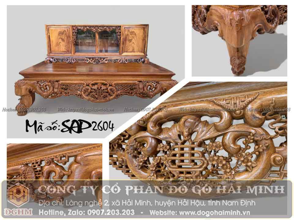 mẫu sập ngũ phúc đục mai cài thọ đẹp