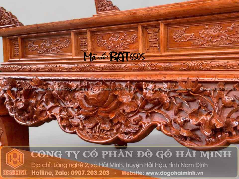 sập thờ gia tiên đục hoa sen