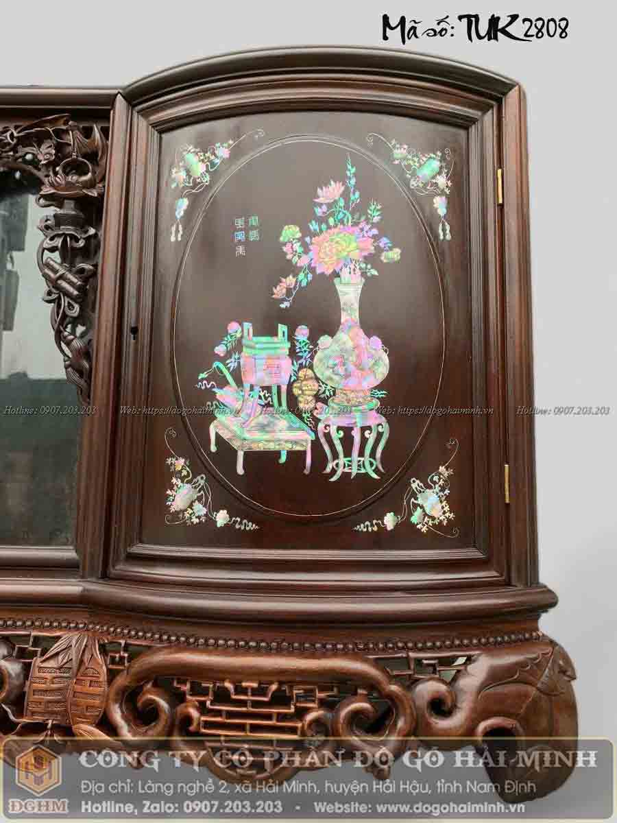 tủ chè cánh cong cánh tủ khảm đông bích