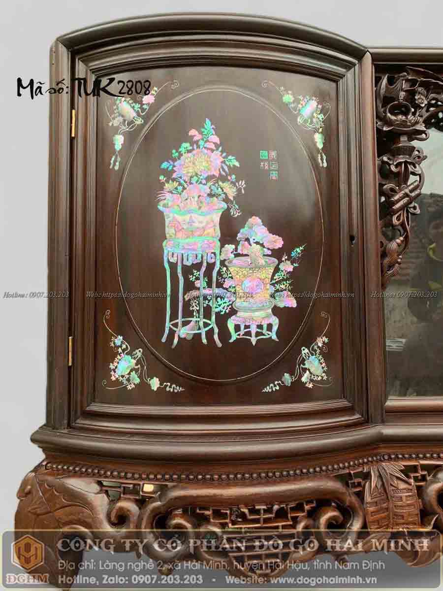 tủ chè cánh cong cánh tủ khảm đông bích