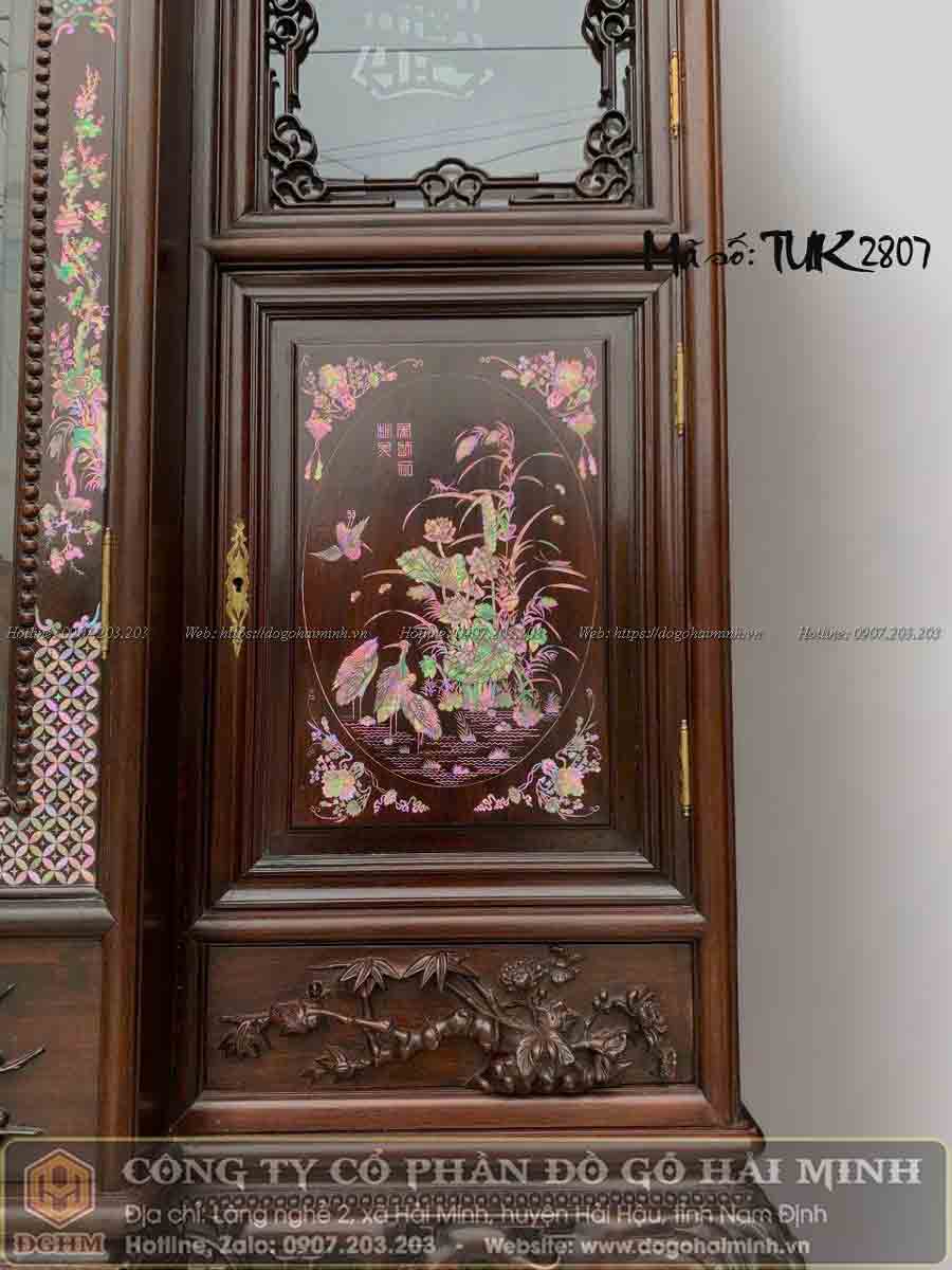 tủ chùa vuông cánh khảm sen vịt
