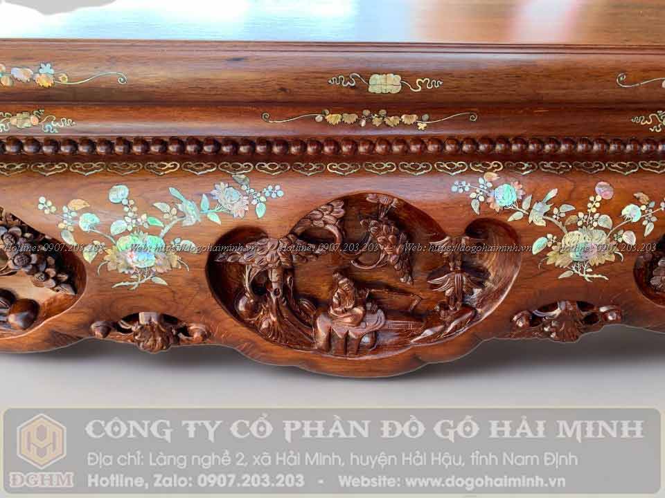 sập 3 bong gỗ gụ khảm ốc