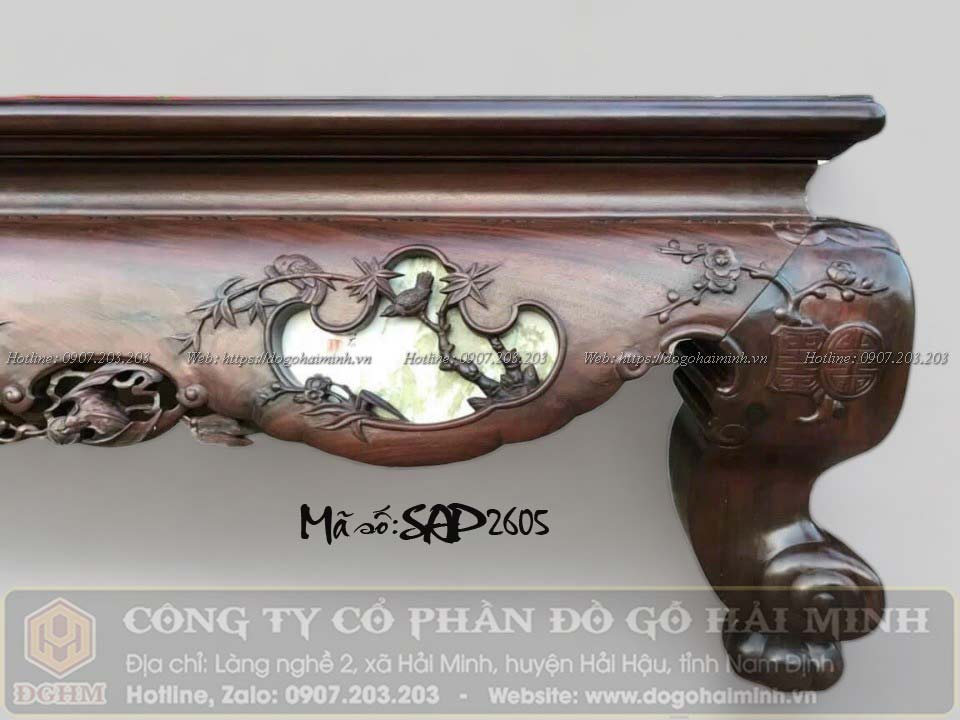 sập chân quỳ 3 bông đục chim hoa