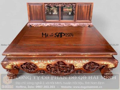 sập gụ 3 bong khảm ốc
